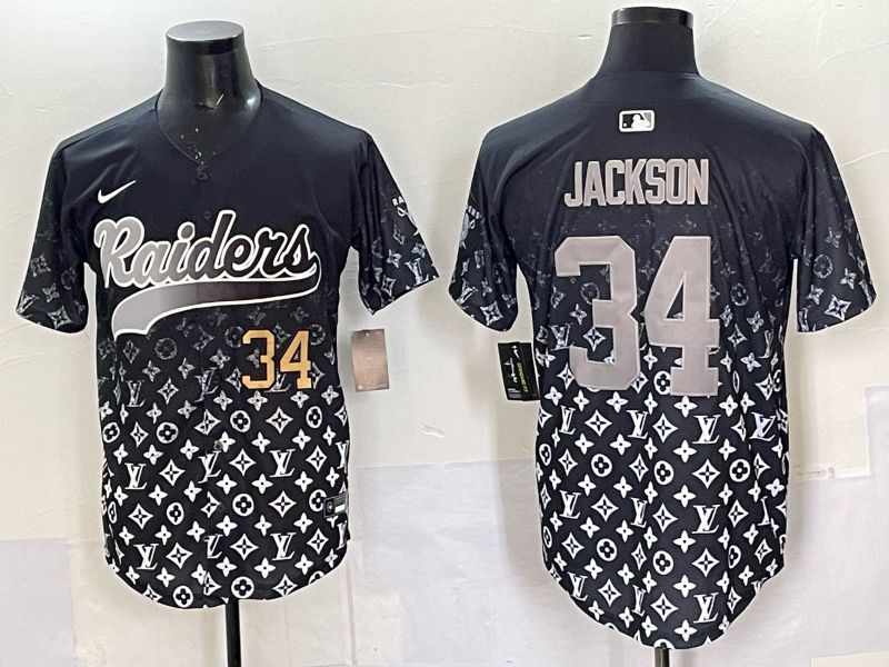 Men 2025 Oakland Raiders #34 Jackson black Nike Limited NFL Jersey style 034